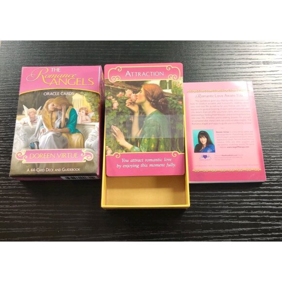 Vtg Romance Angels Oracle Cards Deck & Guidebook by Doreen Virtue OOP Original - Picture 3 of 7